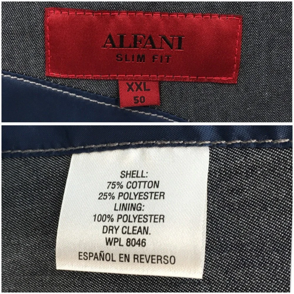 NEW! ALFANI Mens Cotton Blazer‎ Sport Coat Casual Jacket Size 2XL Light Suit